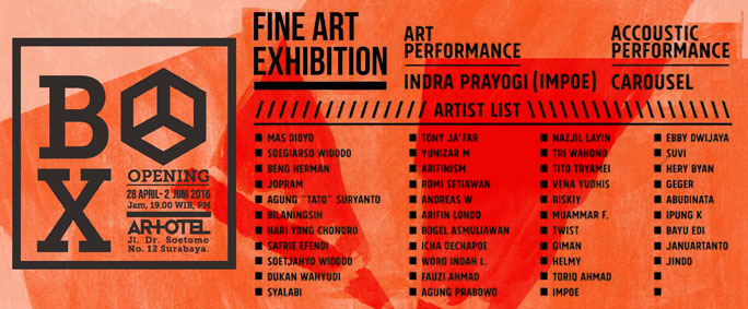 BOX Art Exhibition Schedule at Artotel Surabaya